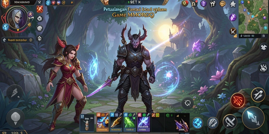 Gameplay mengasyikkan dalam dunia MMORPG 9ET yang penuh petualangan.