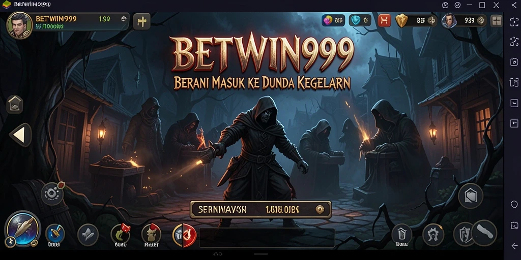 Tangkapan layar BETWIN999 menunjukkan gameplay penuh ketegangan dan atmosfer horor yang mencekam.