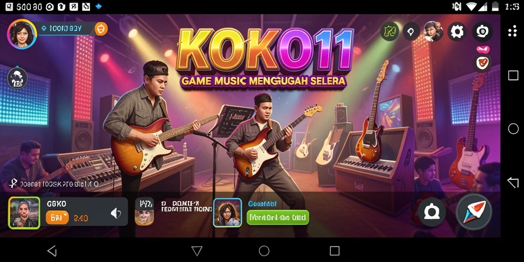 Tampilan gameplay KOKO11 dengan efek visual menarik dan irama musik yang menggugah.
