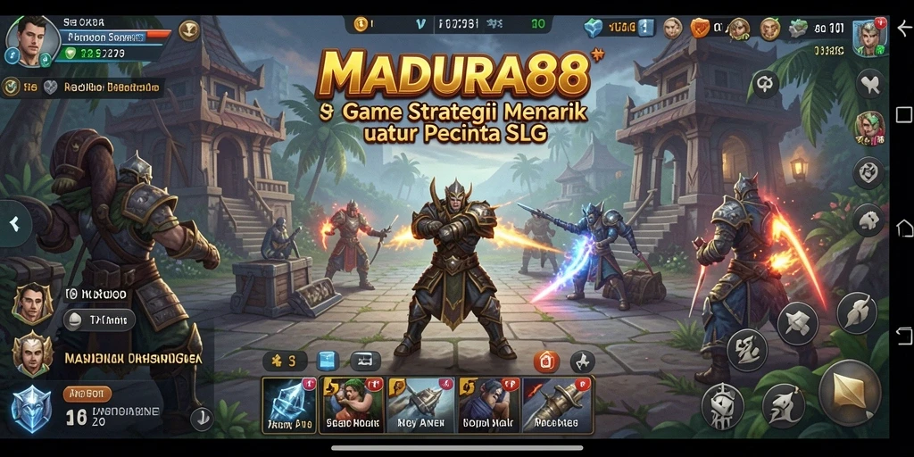 Tampilan gameplay strategis yang mendebarkan di MADURA88.