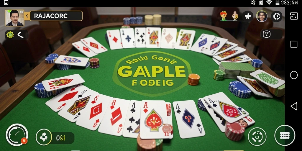 Tampilan gameplay seru dalam RAJACORC yang membuat kamu betah bermain Gaple.