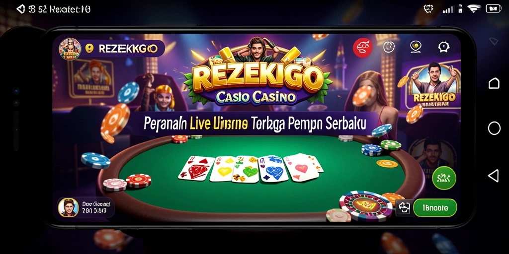 Tampilan Live Casino REZEKIGO dengan dealer langsung yang profesional.