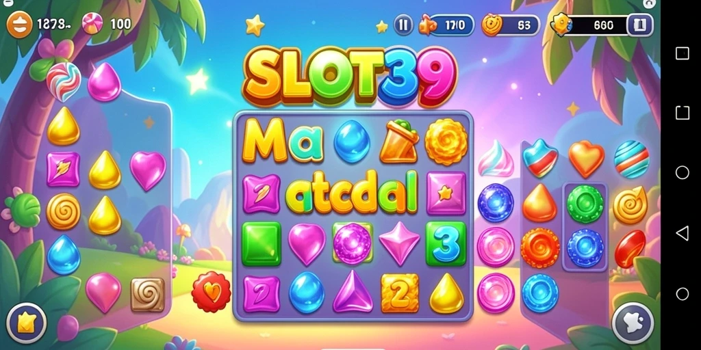 Tampilan gameplay penuh warna dalam SLOT39 yang memukau.