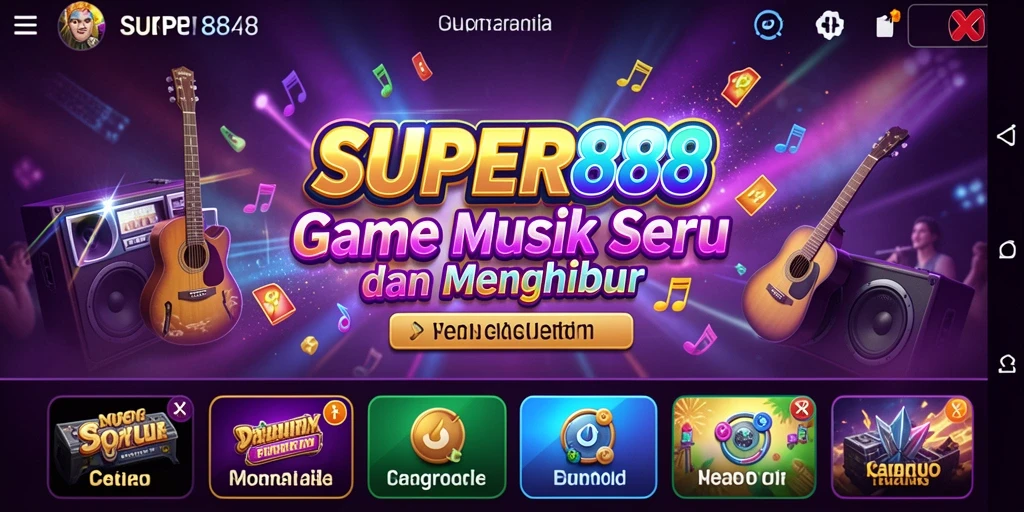 Screenshot gameplay SUPER88 dengan aksi seru dalam permainan musik.