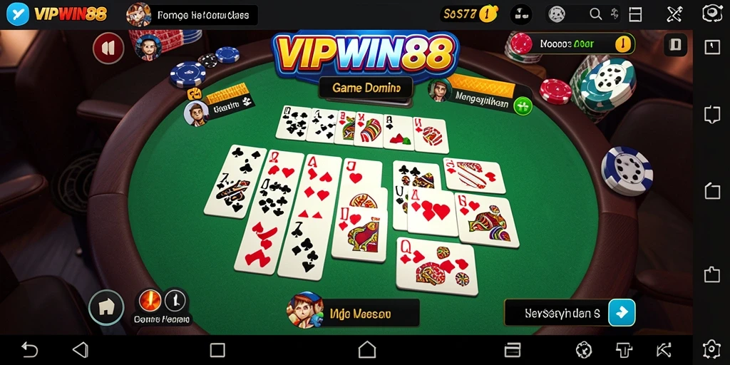Tampilan gameplay seru dari aplikasi Domino VIPWIN88